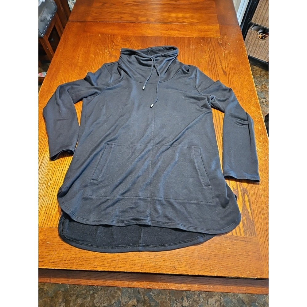 J. Jill "Pure Luxe Tencel" Cowl Neck Sweater size Medium‎ Black Kangaroo (A878)
